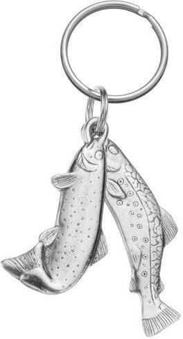 DANFORTH - Trout Fish Keychain, Handcrafted Pewter - Fishing Keychain - 2 ¼", Made In USA in Kuwait