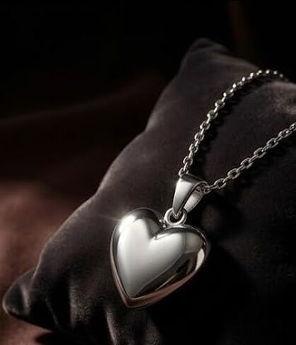 TURQ N TAUPE 925 Sterling Silver Heart Pendant Necklace for Women and Girls - everyday wear gifts for her in Kuwait