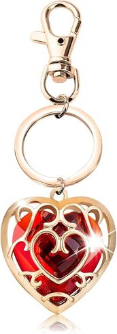 FAADBUK Cosplay Jewelry Skyward Sword Heart Sapphire Ruby Necklace Gamer Fans Gift for Women Girl in Kuwait