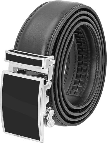 Falari Leather Dress Belt with Ratchet Buckle, Holeless Automatic Design, Adjustable Size in Kuwait