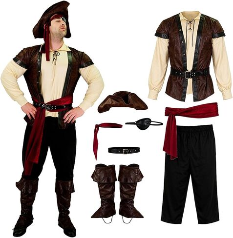 KalcyKizz Plus Size Pirate Costume for Men in Kuwait