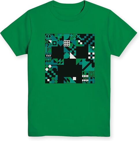 Minecraft Boys Video Game T-Shirt - Black and Green Creeper Face - Official Shirt in Kuwait