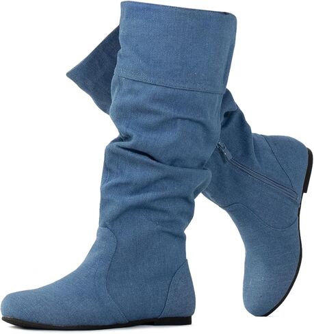 RF ROOM OF FASHION Women's Slouchy Knee High Hidden Pocket Boots (REGULAR CALF) in Kuwait