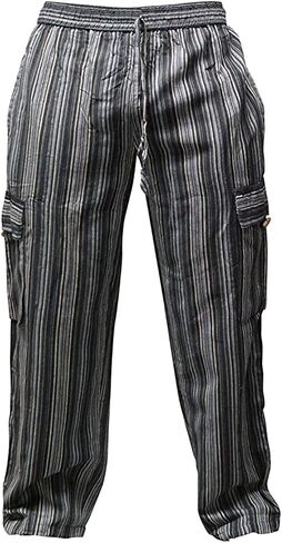 Shopoholic Fashion Mens Light Weight Stripe Hippy Combat Trouser in Kuwait