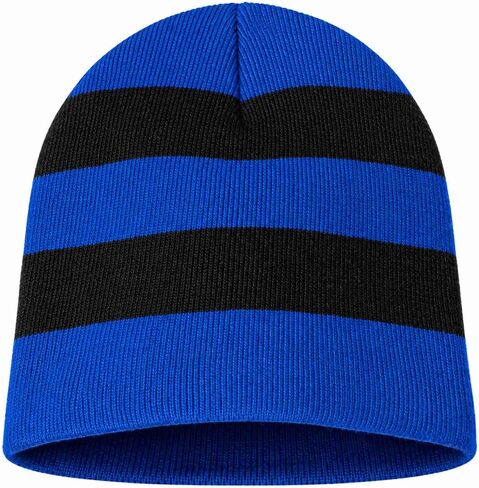 COUVER Striped Knit Warm Beanie with or Without Pom Pom Winter Hats in Kuwait
