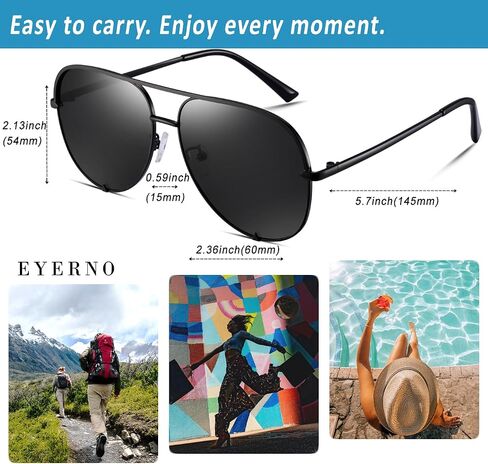 EYERNO Mirrored Aviator Sunglasses For Men Women Fashion Designer UV400 Sun Glasses in Kuwait
