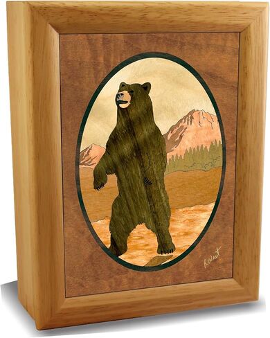 Wood Art Buffalo Box - Handmade USA - Unmatched Quality - Unique, No Two are the Same - Original Work of Wood Art. A Buffalo Gift, Ring, Trinket or Wood Jewelry Box (#4110 Buffalo 4x5x1.5) in Kuwait