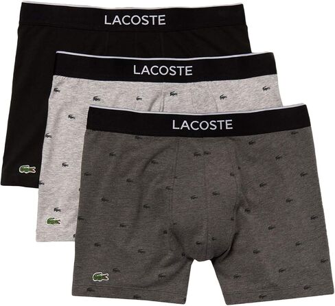مجموعة من 3 سراويل داخلية رجالية كاجوال من Lacoste مصنوعة من القطن القابل للتمدد in Kuwait