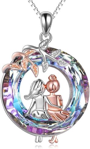 AOBOCO Sisters Gifts from Sister Sterling Silver Heart Necklace Female Friendship Jewelry Gift for My Sister Sister Birthday Gift Christmas Holiday Gift in Kuwait