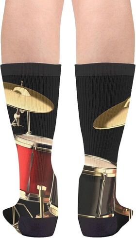 FWSXIVN Disc Golf Unisex Adult Fun Cool 3D Print Colorful Athletic Sport Novelty Crew Tube Socks, Black and White, One Size in Kuwait