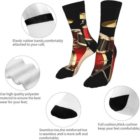FWSXIVN Disc Golf Unisex Adult Fun Cool 3D Print Colorful Athletic Sport Novelty Crew Tube Socks, Black and White, One Size in Kuwait