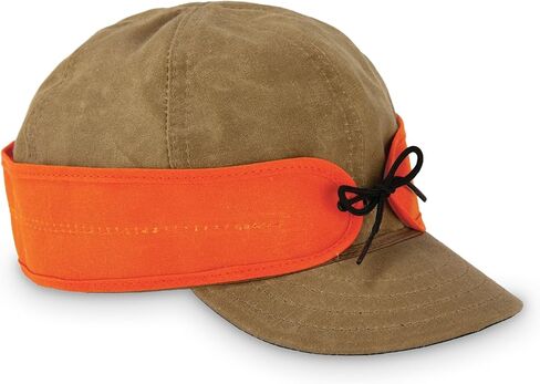 Stormy Kromer Insulated Waxed Cotton Cap, 3 Season Hat, 7 3/8,Sand/Blaze Orange in Kuwait