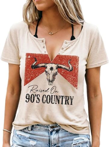 Smooth As Tennessee Sweet As Strawberry Shirt Womens Summer Sexy V-Neck T Shirts Country Music Short Sleeve Tops Blouse in Kuwait