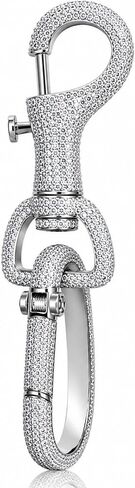 ICEDIAMOND 18K Men's Iced Out Car Key Carabiner Chain Hook Loop, Gold Plated Luxury Full Zirconia Backpack Decorative Pendant in Kuwait