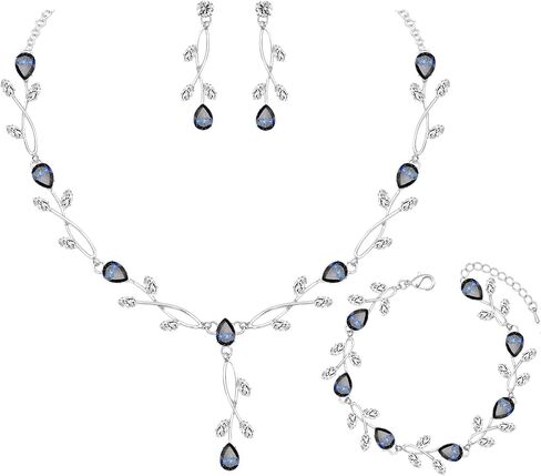 Elegant Bridal Jewelry Sets Clear Cubic Zirconia Wedding Necklace Earrings Bracelet Set for Birdes Bridesmaids CZ Prom Jewelry in Kuwait