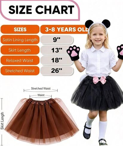 Kirei Sui Kids Animal Costume White Black Panda Tutu Ear Headband Bow Tie Tail Paws in Kuwait