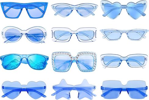 SUNOVELTIES 12 Mixed Pink Style Sunglasses Retro Party Favors Bulk Classic Eyewear Costume Glasses for Women in Kuwait