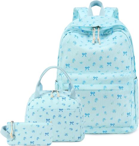 Bluboon School Backpack Set Girls Womens Laptop Bookbag Casual Daypack Fits 15 inch Laptop with Lunch Tote Bag and Pencil Bag in Kuwait