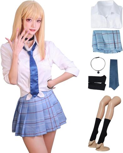 Roocnie My Dress Up Darling Cosplay Costume Marin Kitagawa Outfit Shirt Japanese School Girl Uniform in Kuwait