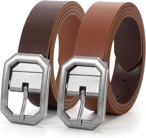 JASGOOD Women Reversible Leather Belt for Jeans Pants Fashion Leather Belt with Rotated Buckle in Kuwait