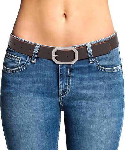 JASGOOD Women Reversible Leather Belt for Jeans Pants Fashion Leather Belt with Rotated Buckle in Kuwait