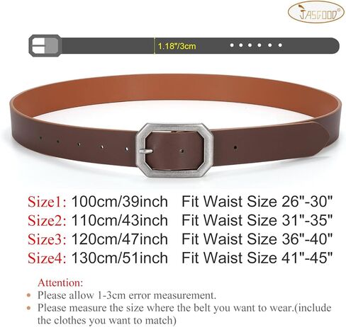 JASGOOD Women Reversible Leather Belt for Jeans Pants Fashion Leather Belt with Rotated Buckle in Kuwait