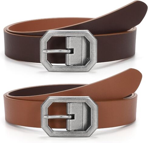 JASGOOD Women Reversible Leather Belt for Jeans Pants Fashion Leather Belt with Rotated Buckle in Kuwait