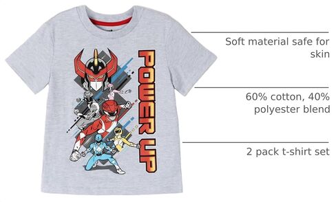 Power Rangers Pink Ranger Yellow Ranger Red Ranger 2 Pack T-Shirts Toddler to Big Kid in Kuwait