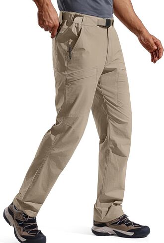 FREE SOLDIER Men's Outdoor Cargo Hiking Pants with Belt Lightweight Waterproof Quick Dry Tactical Pants Nylon Spandex in Kuwait
