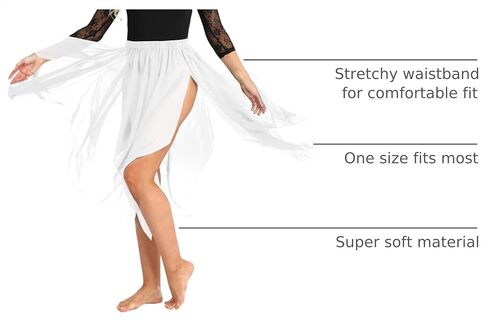 Alvivi 13 Panel Chiffon Fairy Belly Dance Asymmetric Side Split Skirt for Women Halloween Costume in Kuwait