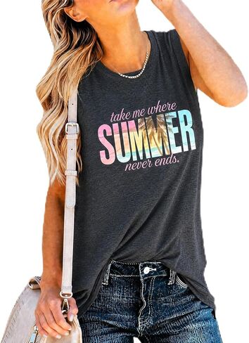 JEYMMI Womens Tank Top Loose Fit Graphic Tank Tops Casual Summer Tank Tops Trendy Tank Tops in Kuwait