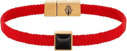 Karma and Luck Red String Rhodium Plated Brass Bracelet, Unleash Grounding, Protection, & Transformation with Black Onyx,Jade Stone, Tiger Eye and Lapis Lazuli and Magnetic Clasp, available in 6.5", 7", and 7.5" lengths. Handmade in Thailand in Kuwait