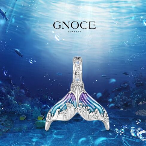GNOCE Mermaid Tail Pendant Charms 925 Sterling Silver Dangle Charm for Bracelet Jewelry Gift For Women Girls Wife Daughter Fit Snake Chain Bracelets in Kuwait