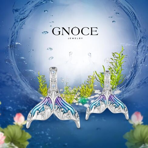 GNOCE Mermaid Tail Pendant Charms 925 Sterling Silver Dangle Charm for Bracelet Jewelry Gift For Women Girls Wife Daughter Fit Snake Chain Bracelets in Kuwait