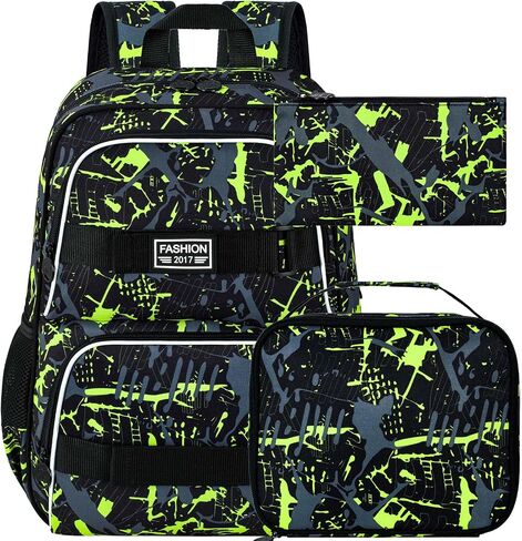 Laptop Backpack, 16 Inch School Bookbag and Lunch Bag Set, Water Resistant Backpacks for Teens Girls Women Students in Kuwait