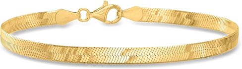 Ross-Simons Italian 4mm 18kt Gold Over Sterling Herringbone Bracelet. 8 inches in Kuwait