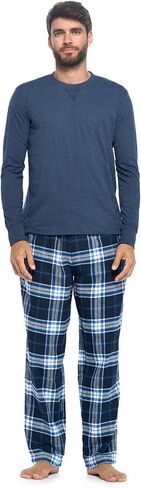 Ashford & Brooks Mens Flannel Long-Sleeve Top and Flannel Bottom Pajama Set in Kuwait