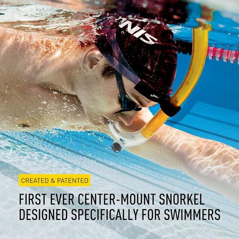 FINIS Original Center-Mount Swimmer's Snorkel for Lap Swimming and Swim Training, Yellow, Adult in Kuwait