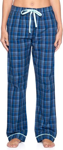 Ashford & Brooks Women's Sleep Pajama Pants | Woven Plaid Long PJ Sleepwear & Loungewear Bottoms in Kuwait