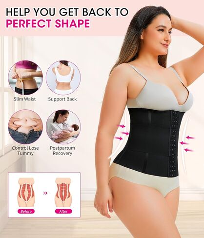 Nebility Waist Trainer for Women Tummy Control Shapewear Segmented Body Shaper Workout Girdle Cincher Postpartum Belt in Kuwait