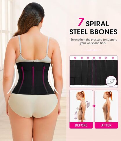 Nebility Waist Trainer for Women Tummy Control Shapewear Segmented Body Shaper Workout Girdle Cincher Postpartum Belt in Kuwait