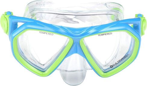 U.S. Divers Dorado II Junior Mask, Proflex Fins, Seabreeze DX Snorkel Youth Set, Medium Fins Fit Kids Sizes 1 to 4, Blue/Yellow in Saudi Arabia
