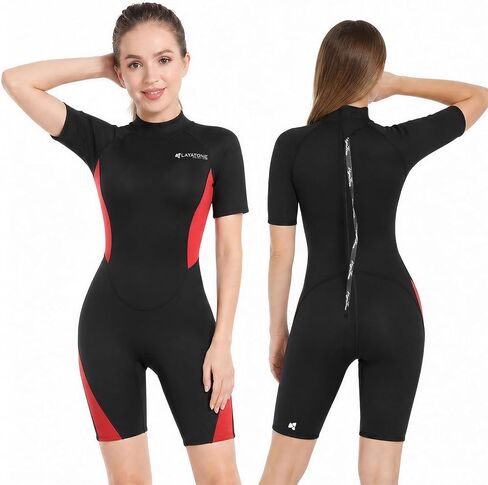 LayaTone Shorty Wetsuit Mens Womens 3mm Neoprene Shorty Wetsuits for Swimming Diving Surfing Freediving Snorkeling in Kuwait