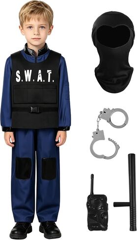 ReliBeauty Swat Costume for Boys Police Costume for Kids in Kuwait