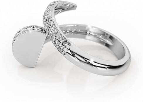 L & M Accessorize - 925 Sterling Silver 18K Yellow and White Gold Plated Nail Ring in Kuwait