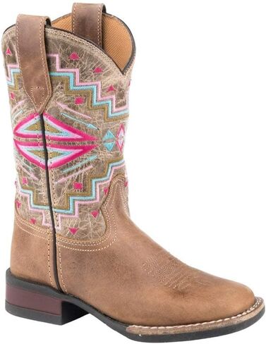 ROPER Kids Girls Monterey Aztec Square Toe Casual Boots Mid Calf - Brown in Kuwait