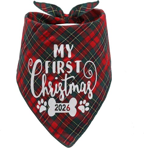 My First Christmas Dog Bandana for Puppy Small Medium Large Dogs Cat Pet in Kuwait