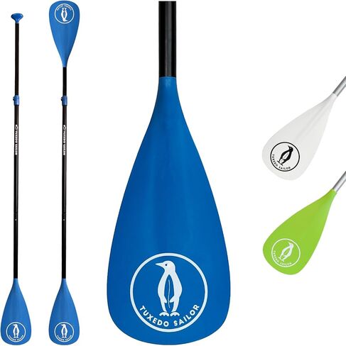 Tuxedo Sailor SUP Paddle - 3 Piece Adjustable Stand Up Paddle Board Paddle - Lightweight & Floating Paddle Board Oar - Durable and Packable, Reinforced Nylon Blades - Efficient Stroke in Kuwait