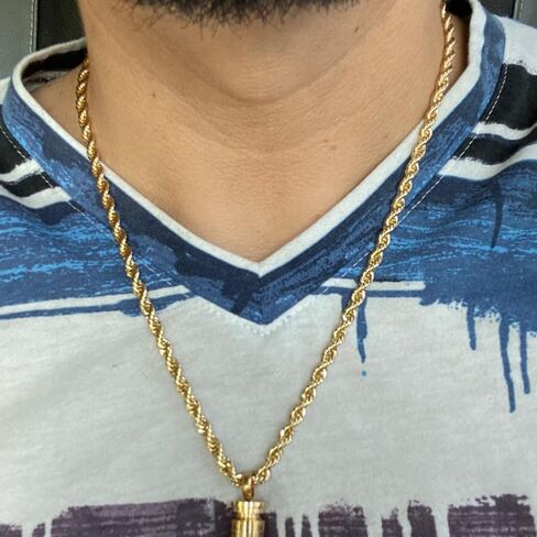 IFIX 30'' 11mm Big Gold Rope Chain for Men Women Rope Necklace Chain 4mm 5mm 6mm 80s Gold Chain Costume Chain 90s in Kuwait
