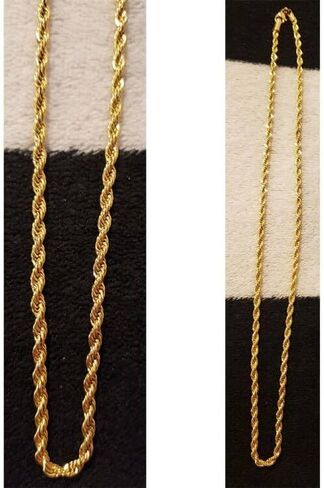 IFIX 30'' 11mm Big Gold Rope Chain for Men Women Rope Necklace Chain 4mm 5mm 6mm 80s Gold Chain Costume Chain 90s in Kuwait